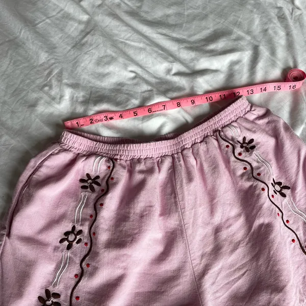 Princess Polly Pink Embroidered Shorts Size US 4 Linen Blend Boho Summer - Image 6