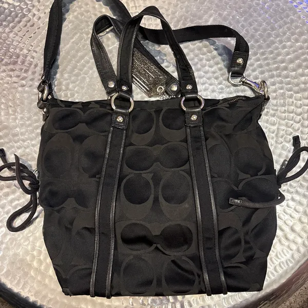 Vintage Coach Bag purse black - Image 4