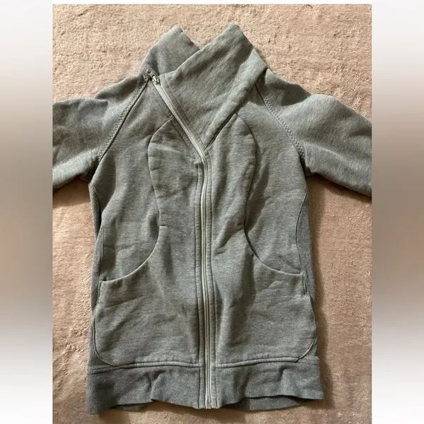 Lululemon Women’s Asymmetrical‎ Scuba Full Zip Jacket Gray Size 4 - Image 2