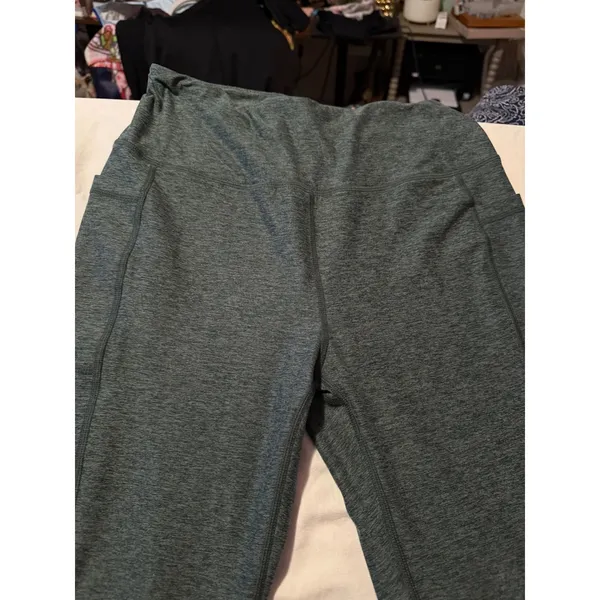 Marika Womens High Waisted Heather Green Pocket Leggings Size Medium - Image 5