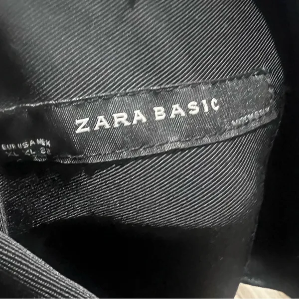 Zara basic black short sleeve button up dress - Image 7