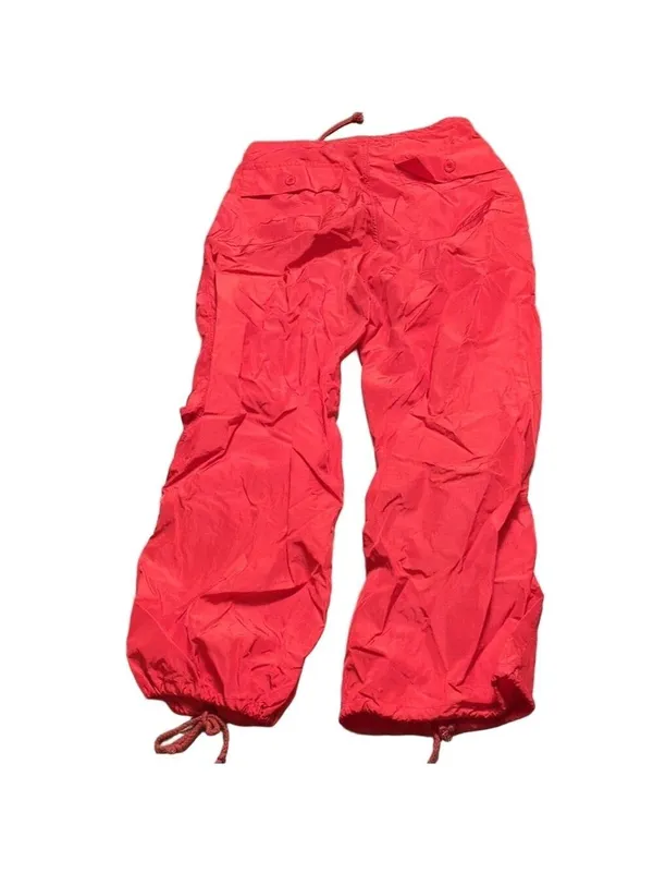 Edikted Rian Red Nylon Cargo Pants Size XS/S - Image 8