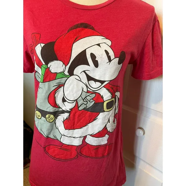 DISNEY‎ CHRISTMAS MICKEY MOUSE ladies small (S) shirt. - Image 3