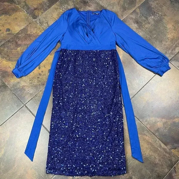 SHEIN Glamour Elegant Blue Formal Dress XL 12 - Image 4