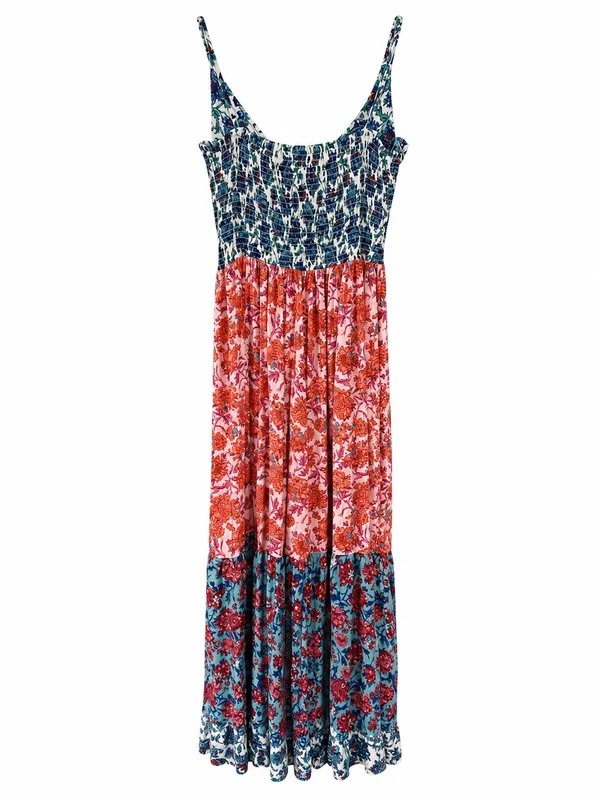 918 Angie XL Floral Patchwork Boho Midi Dress - Image 6