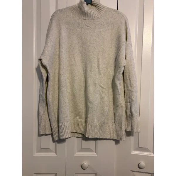 GAP Women's Oatmeal Speckled Mock Neck‎ Sweater Size XL - Image 3