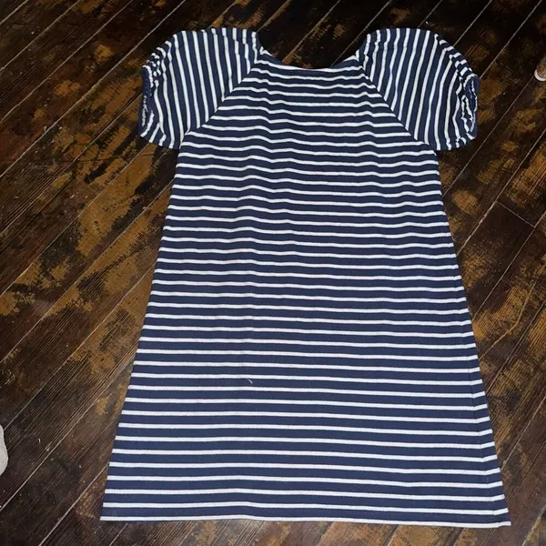 Loft nautical blue & white knit travelcore cruise L dress - Image 3