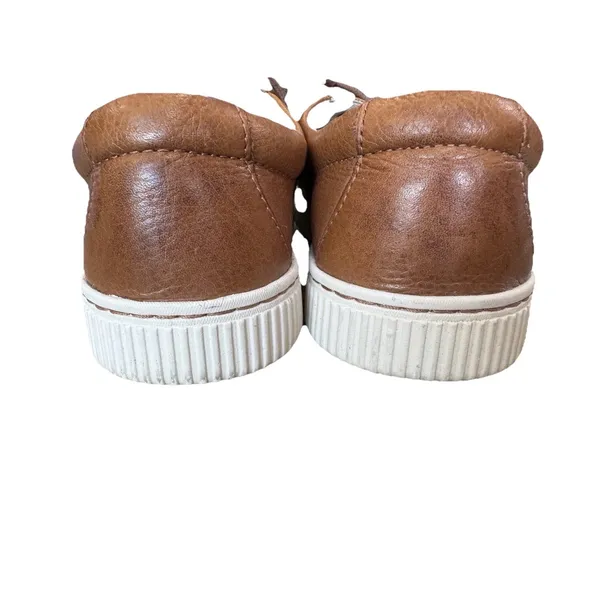 Born Tamara Women's 9.5 Brown Leather Sneakers Side Zip Comfort Casual Shoes - Image 5