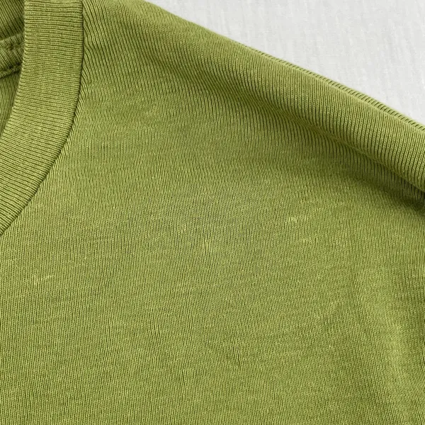 Lucy Yak Olive Green Long Sleeve Tee Lettuce Hem Crop Top Fit Fall Shirt Size M - Image 8