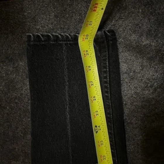 Vintage Levis 512 Slim Fit Tapered Leg Black‎ Acid Wash Jeans 11 M Made in USA - Image 8