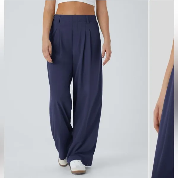 HALARA Deep Blue Wide-Leg Pants women’s Palazzo pants Medium - Image 3