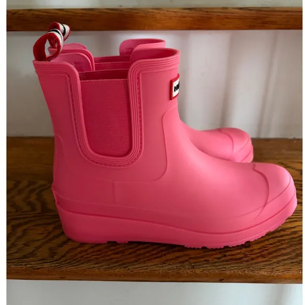 Hunter Original Chelsea Rain Boots Pink Rubber Ankle Waterproof WFS2006RMA US 5 - Image 4