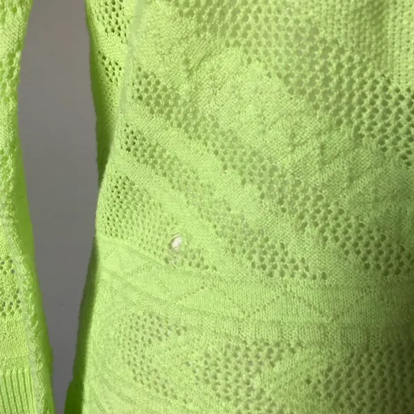 AMERICAN EAGLE | Neon Green Lightweight Button Cardigan Sweater Sz M - Image 4