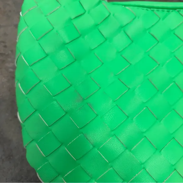 Neon Green Intrecciato Knotted Mini Jodie Style Bag Hobo Purse - Image 3
