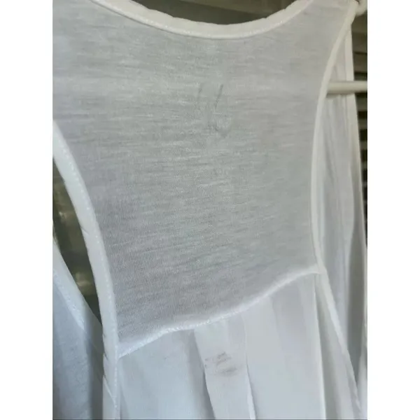 NWT NY&C Sleeveless Racerback Blouse Ivory XL Bling Heart Design Lightweight Su - Image 8