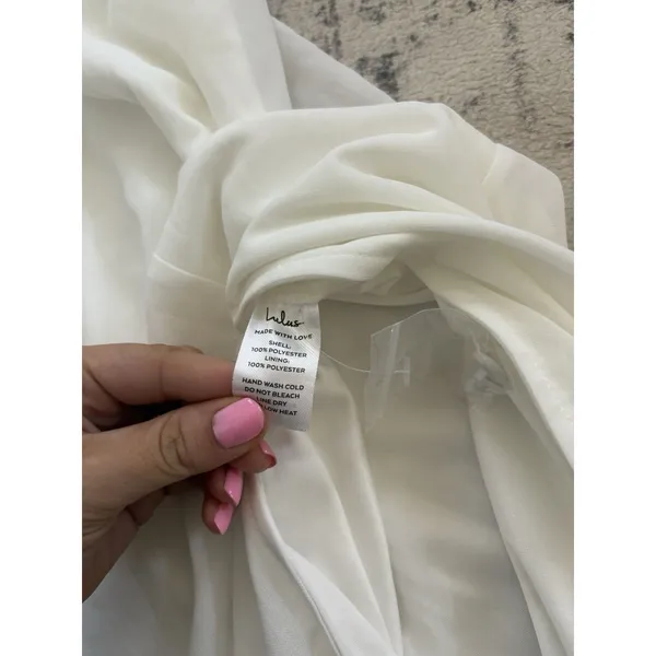 Lulus Graceful Love White Long Sleeve Backless Mermaid Maxi Dress Size Small - Image 9