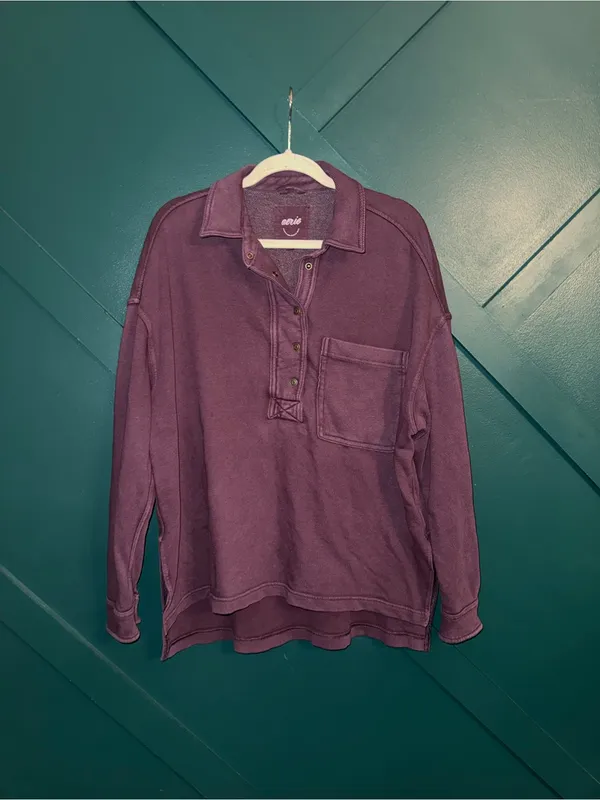 Aerie Chorewear Popover Sweatshirt Oversized Slouchy Fit Size S - Image 2