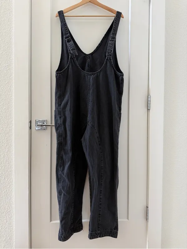 We the Free High Roller Denim Overalls Mineral Black Size S - Image 5