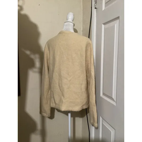 J.Crew Emilie Patch-Pocket Lady Cardigan Sweater Cream Gold Button CB931 Medium - Image 3
