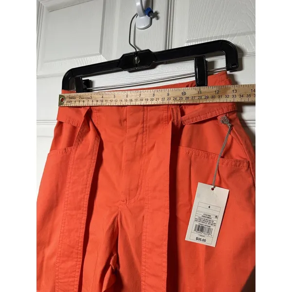 Women's High-Rise Tapered Ankle Tie-Front Pants - A‎ New Day Orange Size 4 - Image 6