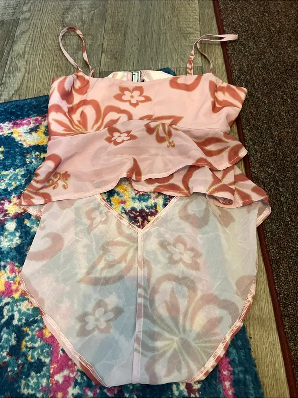 Tiger mist floral orange and pink top - Image 3