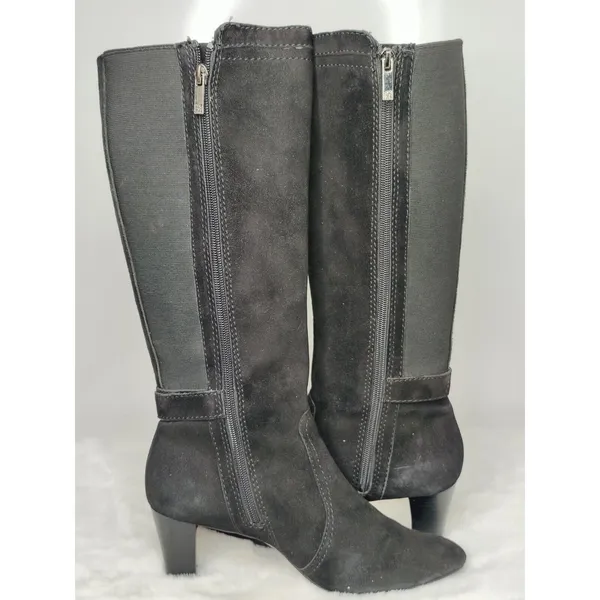 Black Suede Knee-High Boots Sz 7.5 - Image 5