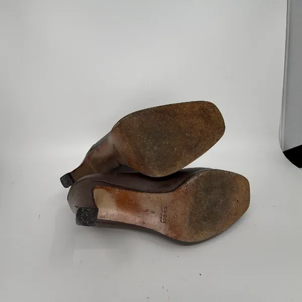 Gucci Horsebit Brown Leather 8B Pump - Image 5