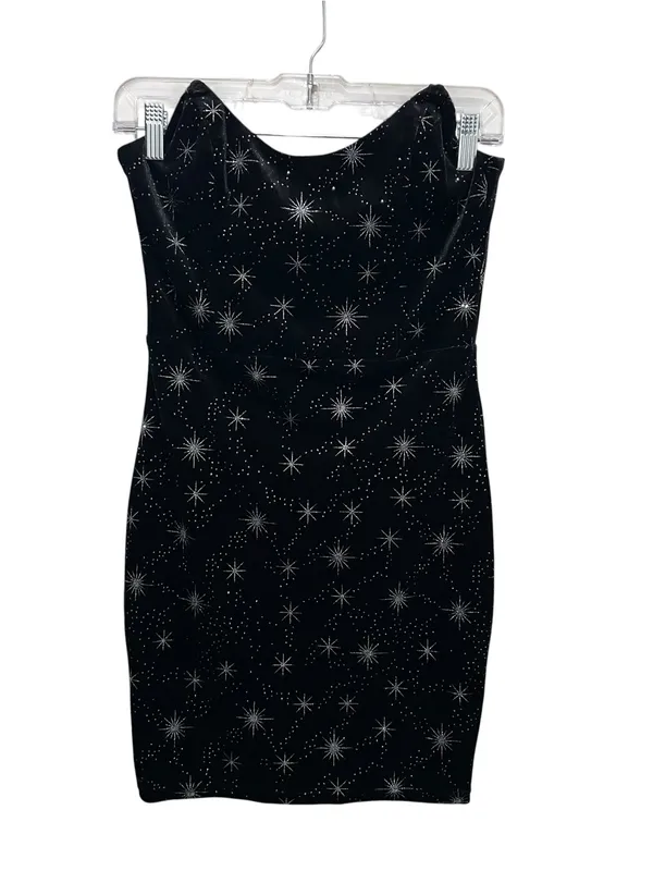 Superdown Stevie Sweetheart Dress Velvet Black Metallic Women’s Size Medium - Image 5