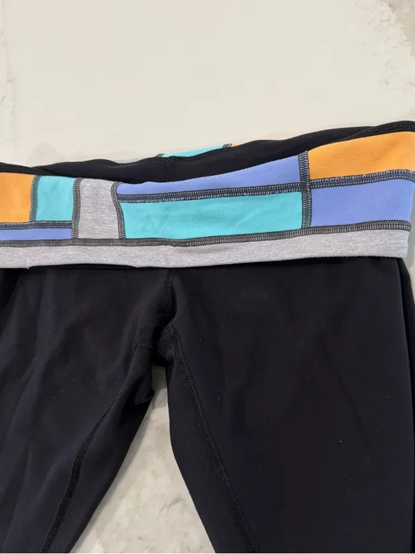 Lululemon Reversible Wunder Under Full Length Leggings Women’s 6 Black/Patchwork - Image 6