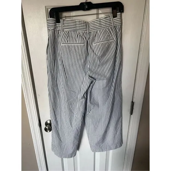 Stripped ankle pants size 2 wide leg high rise cotton blend - Image 3
