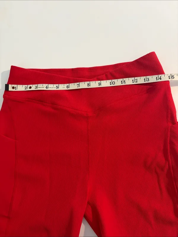 Women’s Active biker Shorts High-Waist Red v waist XL new - Image 5