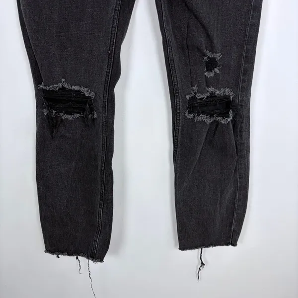 Abercrombie & Fitch The Ankle Straight Ultra High Rise Jeans Black Denim 2‎ Long - Image 4