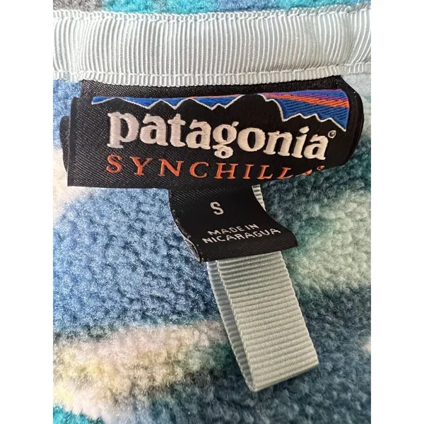 Patagonia Synchilla Snap-T Fleece Trout Tales Elwha Blue‎ Women’s Size Small - Image 6