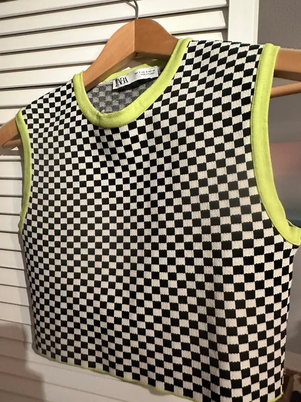 Checkered Crop Top - Image 4