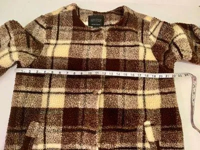 Plaid Snap Button Sherpa Teddy Jacket/ Coat - Image 9