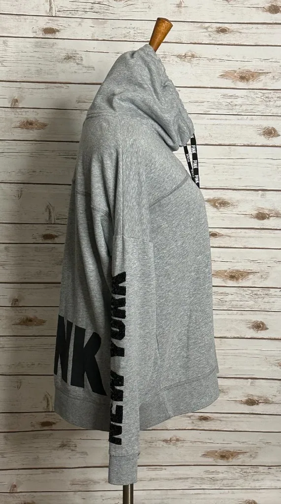 Victoria's Secret PINK sequin 'New York' cowl neck fleece sweatshirt Size Large - Image 4
