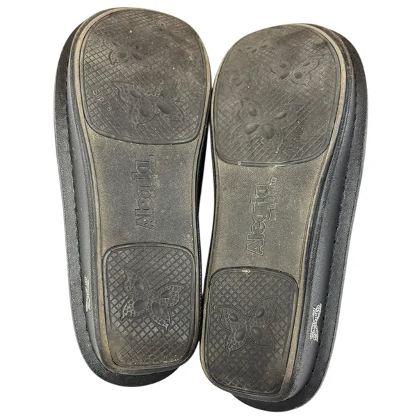 Alegria Debra Black Leather Slip On Nursing Work Shoes Cushioned NonSlip 39 - Image 9