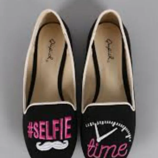 Qupid Hashtag Selfie Time Black/Pink Special Novelty Flat Loafer Shoes Lady's 9 - Image 5