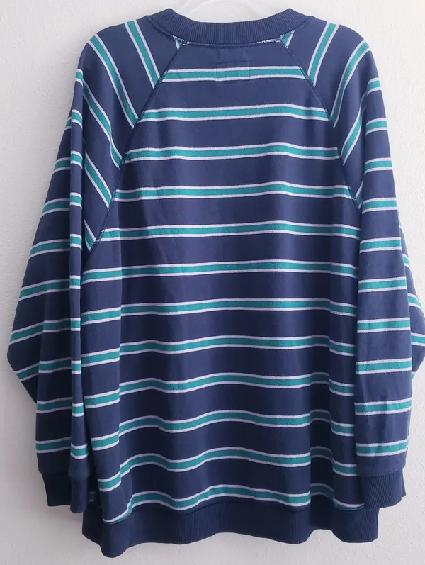 American Eagle Striped Long Sleeve Crew Neckline Sweater - Image 4
