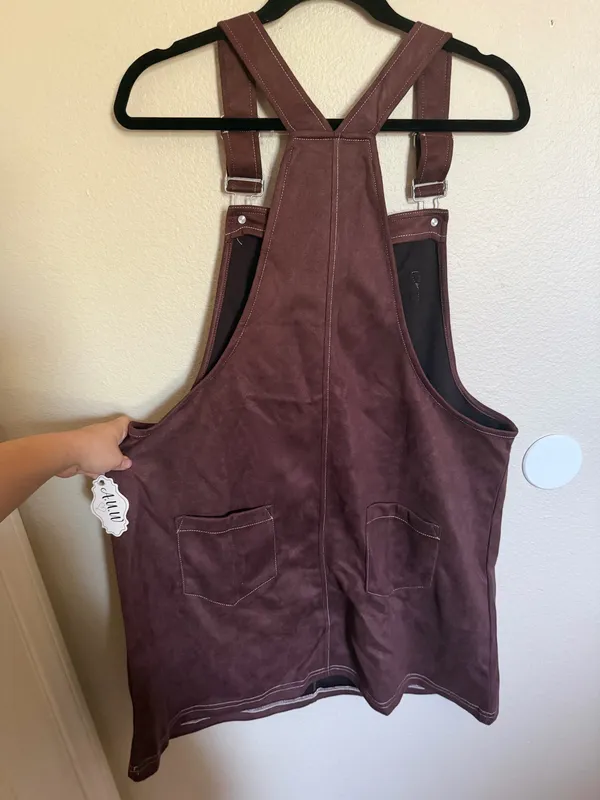 Mini dress with adjustable straps Brown Size XL - Image 2