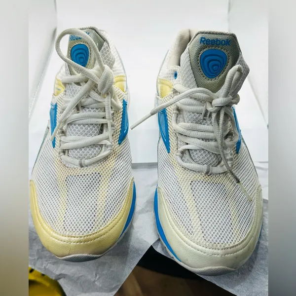 Reebok Women's Cream, Blue & Yellow Low-Top Sneakers - Image 6