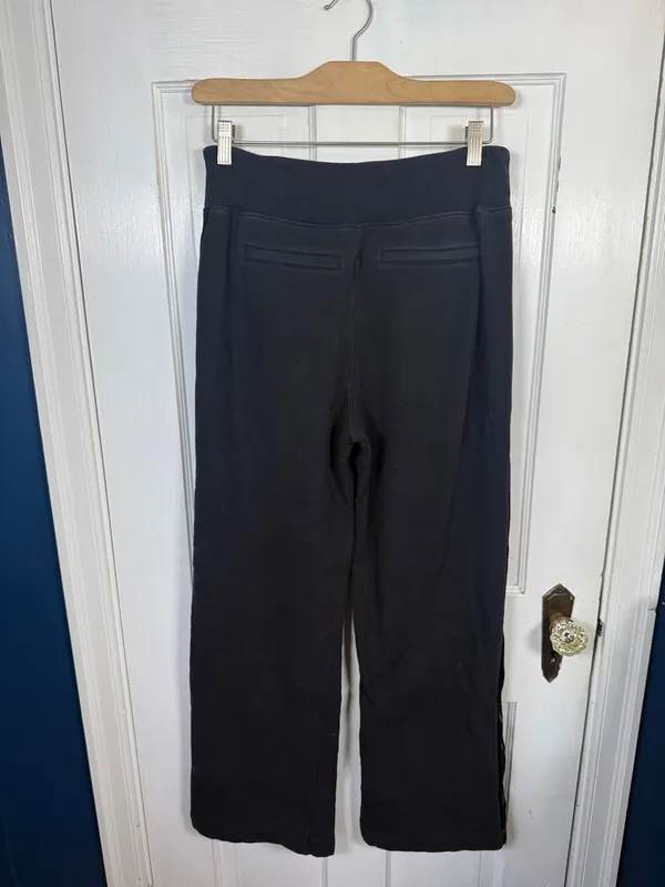 Athleta Retroplush Velvet Stripe Straight Leg Pant in black W2365 Sz S - Image 8