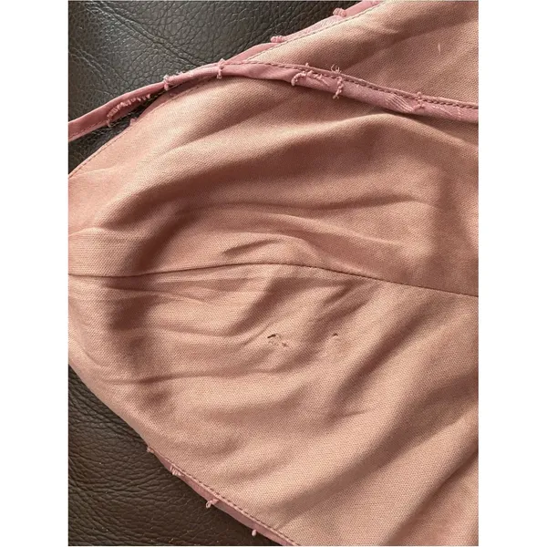 Lulus Days of Beauty Burnout Floral Jaquard Skater Dress Vtg Dusty Rose Pink L - Image 16