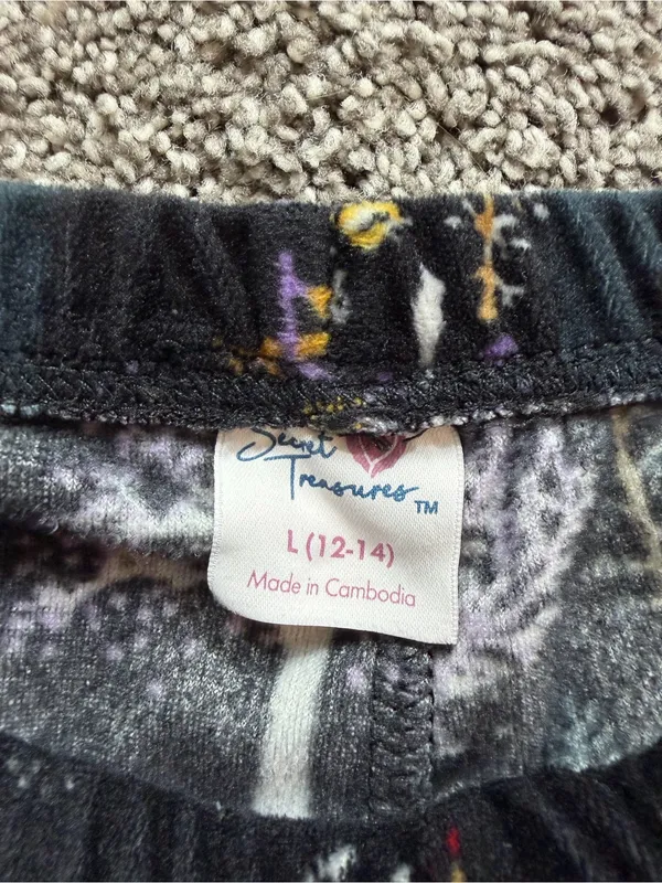 Secret Treasures Women’s L 12-14 Woodland Fox Fleece Pajama Set Black - Image 7