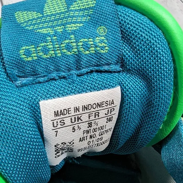 Adidas Forum Low Sneakers Women Size 7 Teal Pink Green‎ White Athletic Shoes - Image 7
