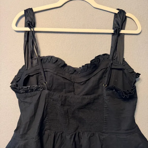 Free People Midnight Magic Mini Dress Ruffle Sweetheart Smocked Back Women Sz XL - Image 5
