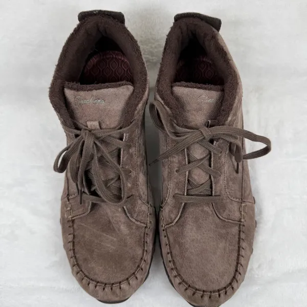 Skechers‎ Relaxed Fit Womens 10 Brown Suede Faux Fur Memory Foam Boots - Image 3
