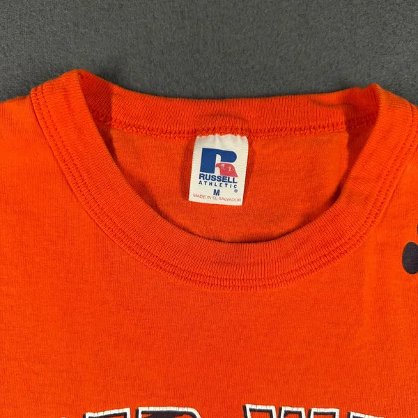 Vintage Auburn‎ Tigers T-shirt Russell Athletic Orange Medium SS Tiger Walk Tee - Image 3