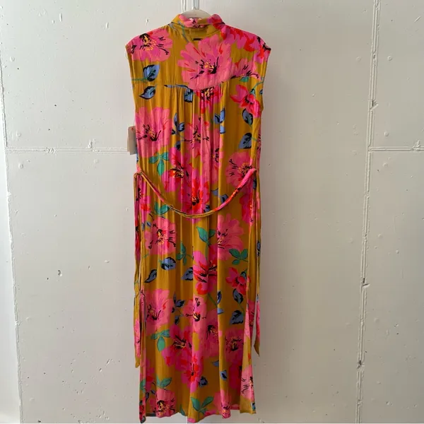 NWT Billabong Hawaiian Floral Sleeveless‎ Shift Midi Dress Small JD011BLN - Image 3
