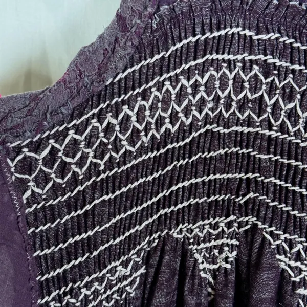 Free People Sea Breeze Dark Purple S Sleeveless Tunic Tank Boho Grunge Oversized - Image 7